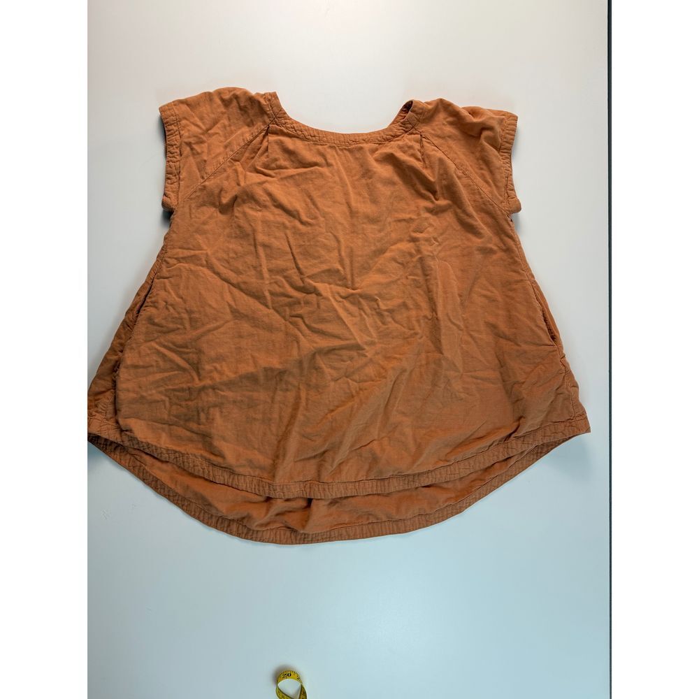 Free People Terracotta Cotton Sleeveless Top Curved Hem Oversized Tunic